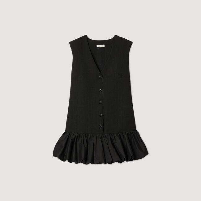 Robe courte de tailleur à volant 