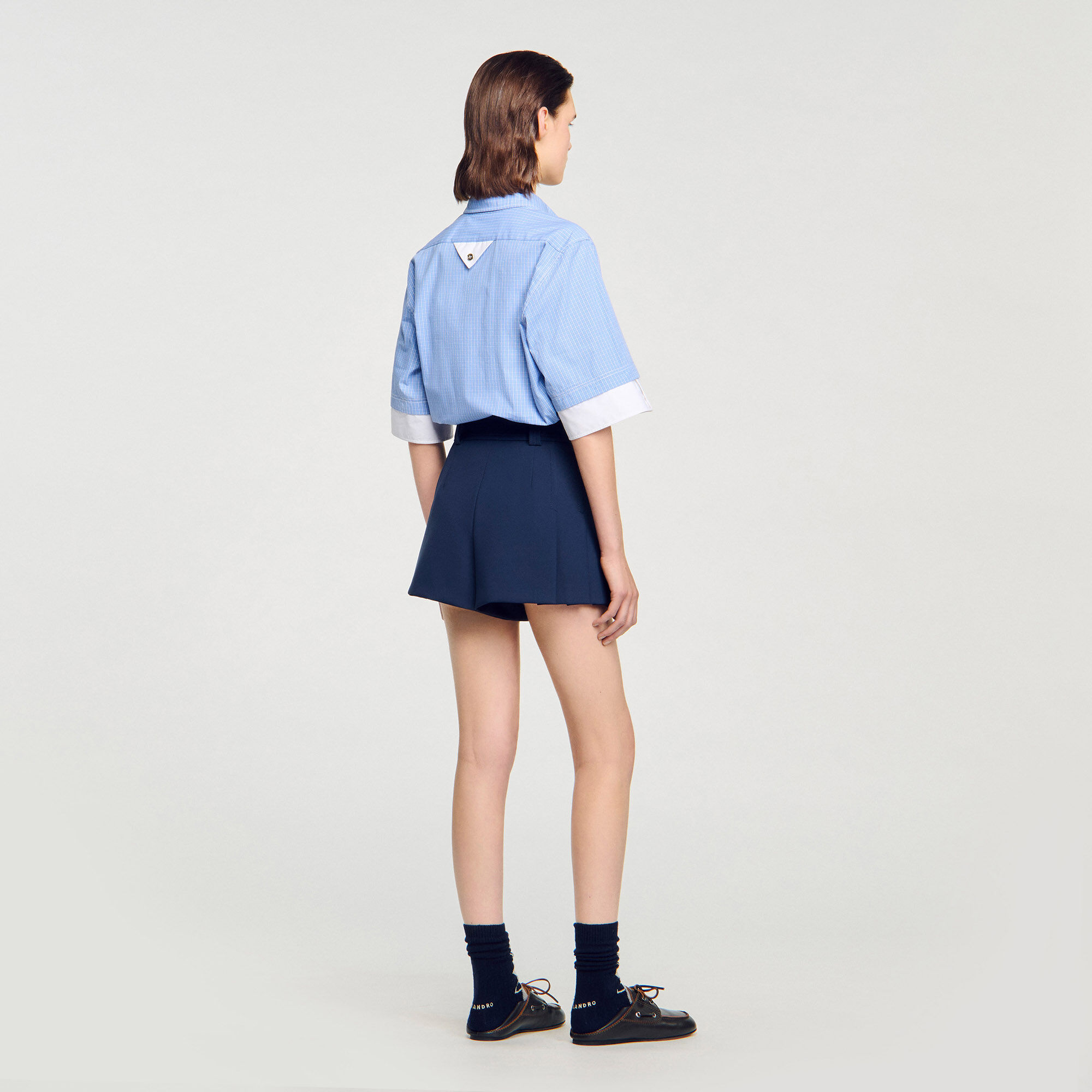 Short de tailleur à plis