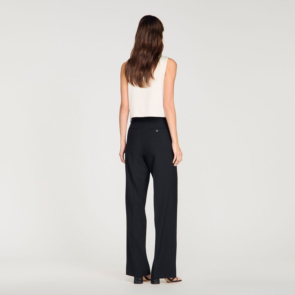 Sandro Pantalon de tailleur laine – Noir – vue 5