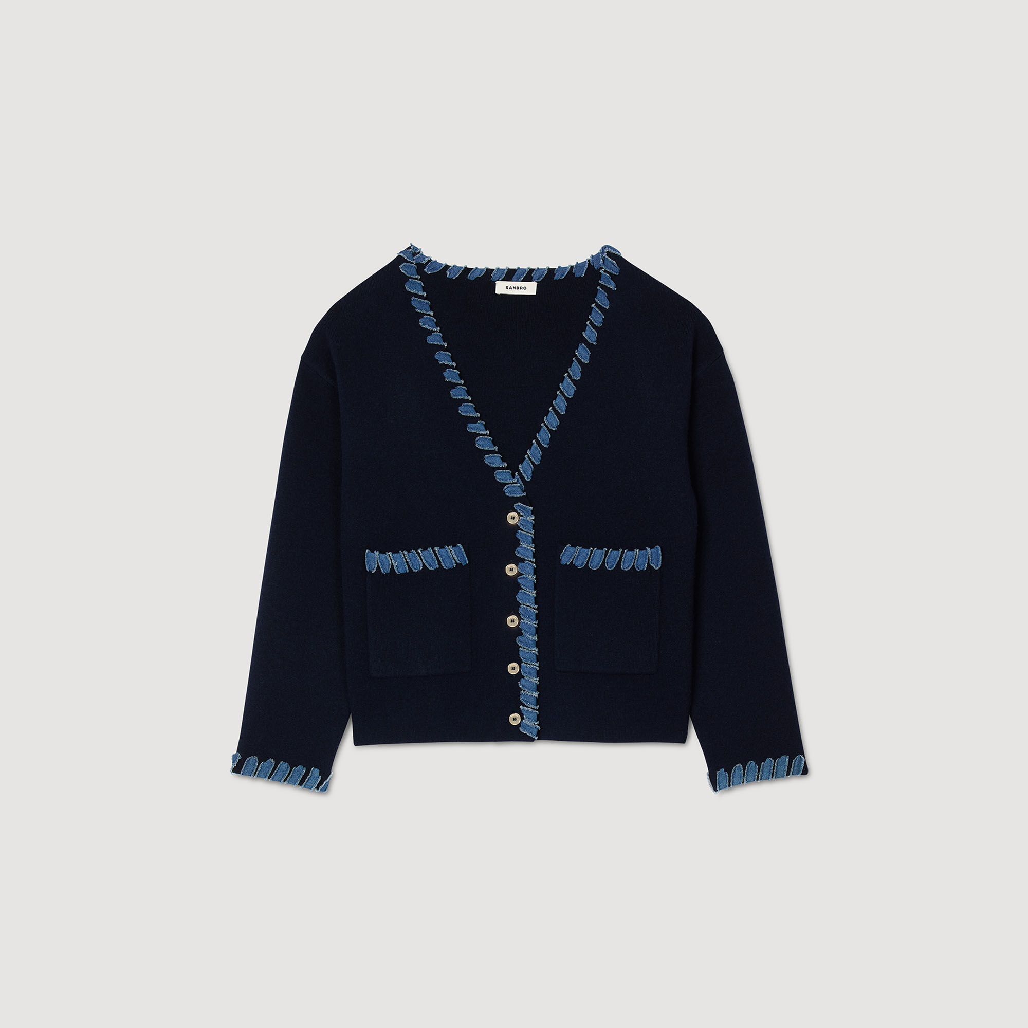 Cardigan à détails denim 