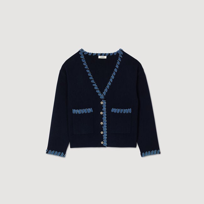 Cardigan à détails denim 