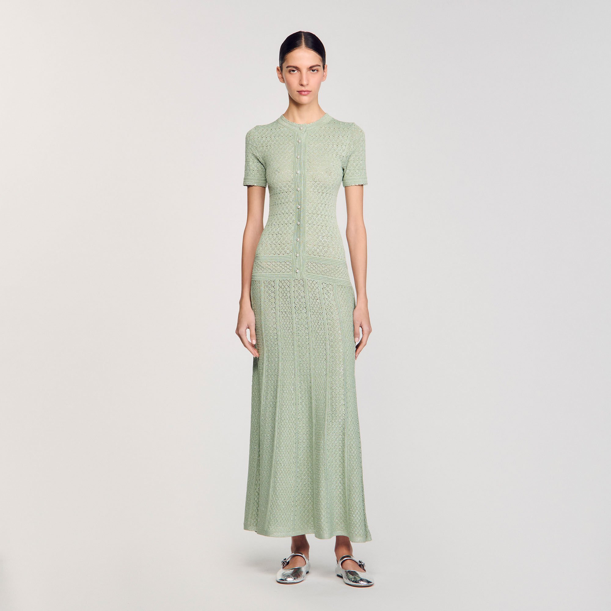 Robe longue en maille 