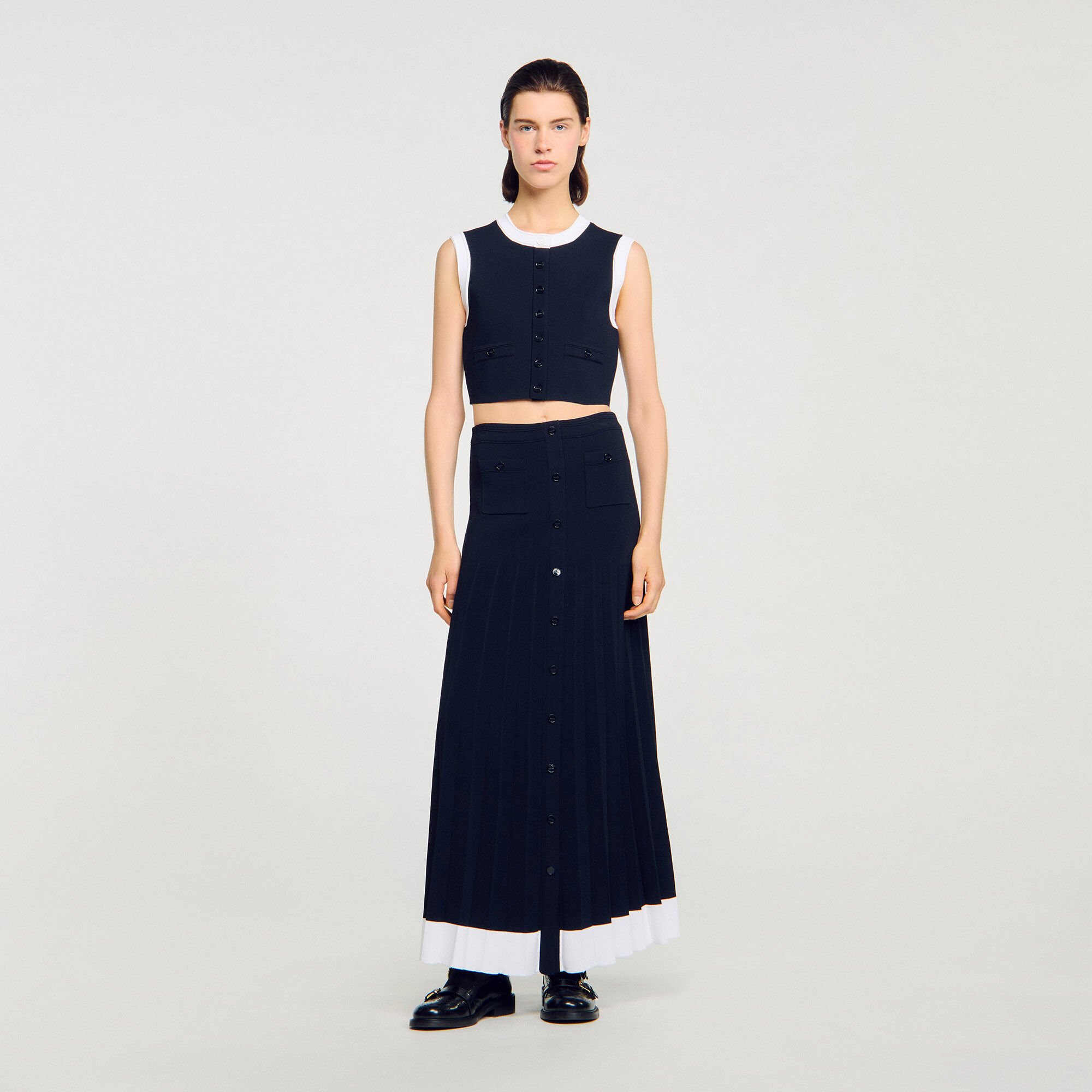 Gilet court bicolore