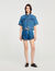 Short en denim à volants 