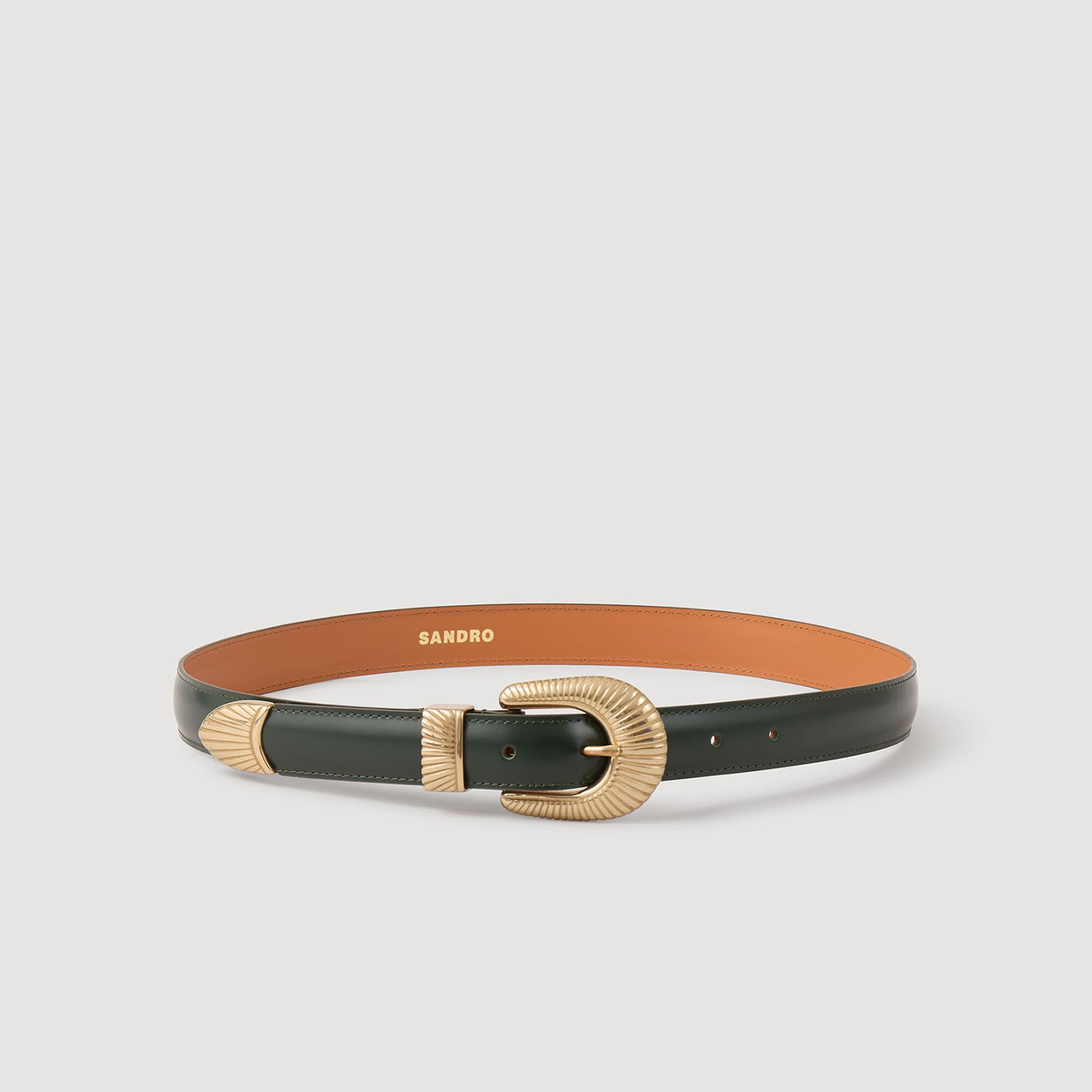 Ceinture cuir boucle dorée