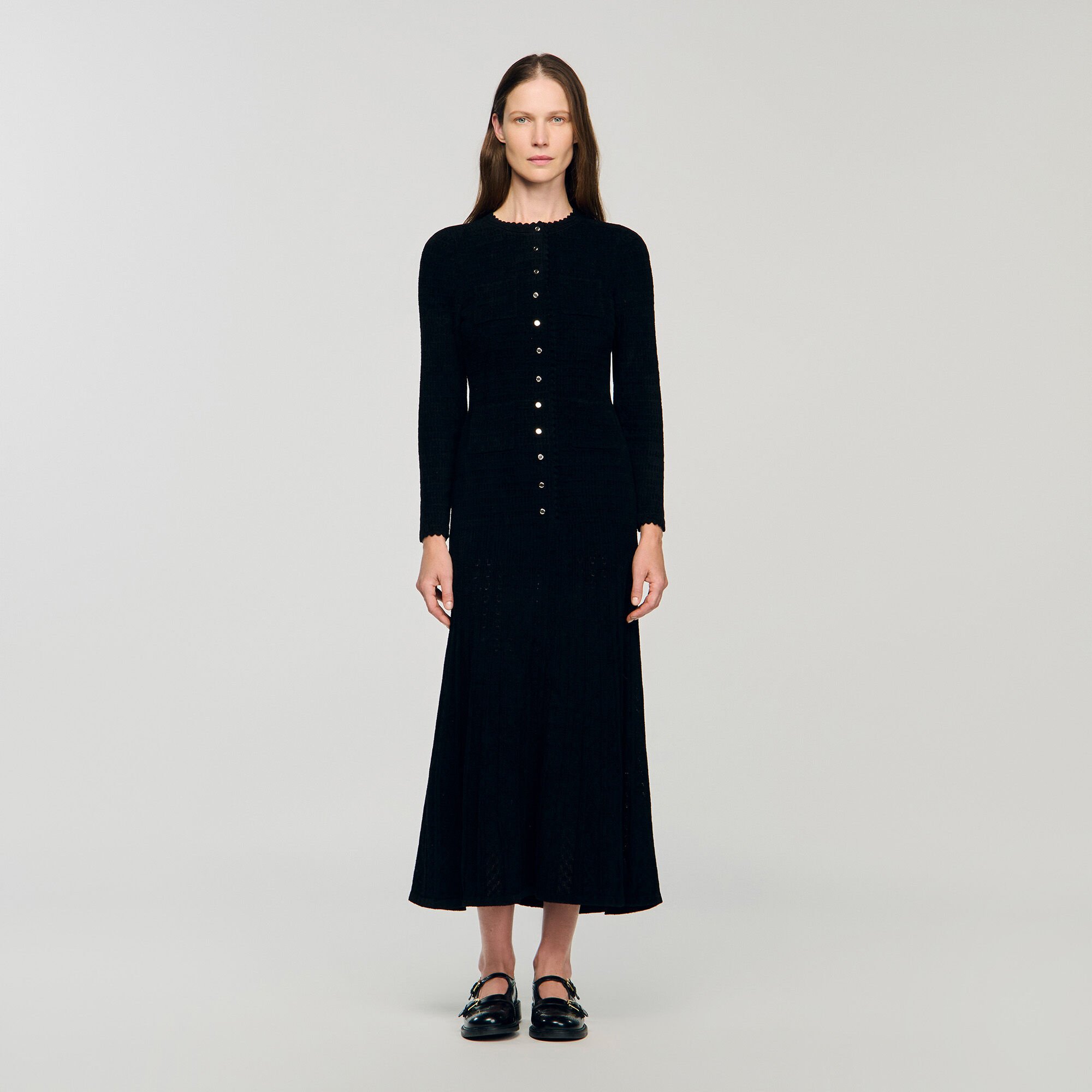 Robe longue maille texturée