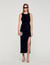 Robe longue fendue strassée