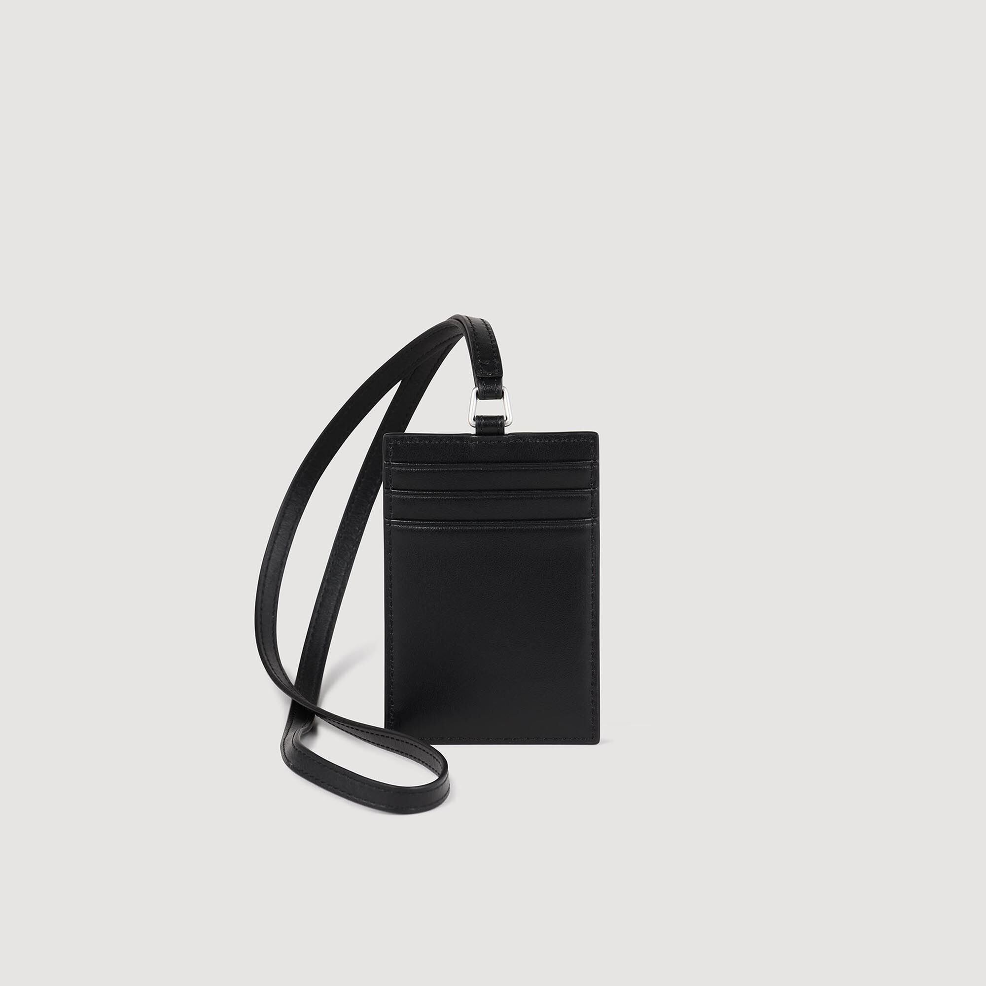 Porte-cartes à cordon en cuir