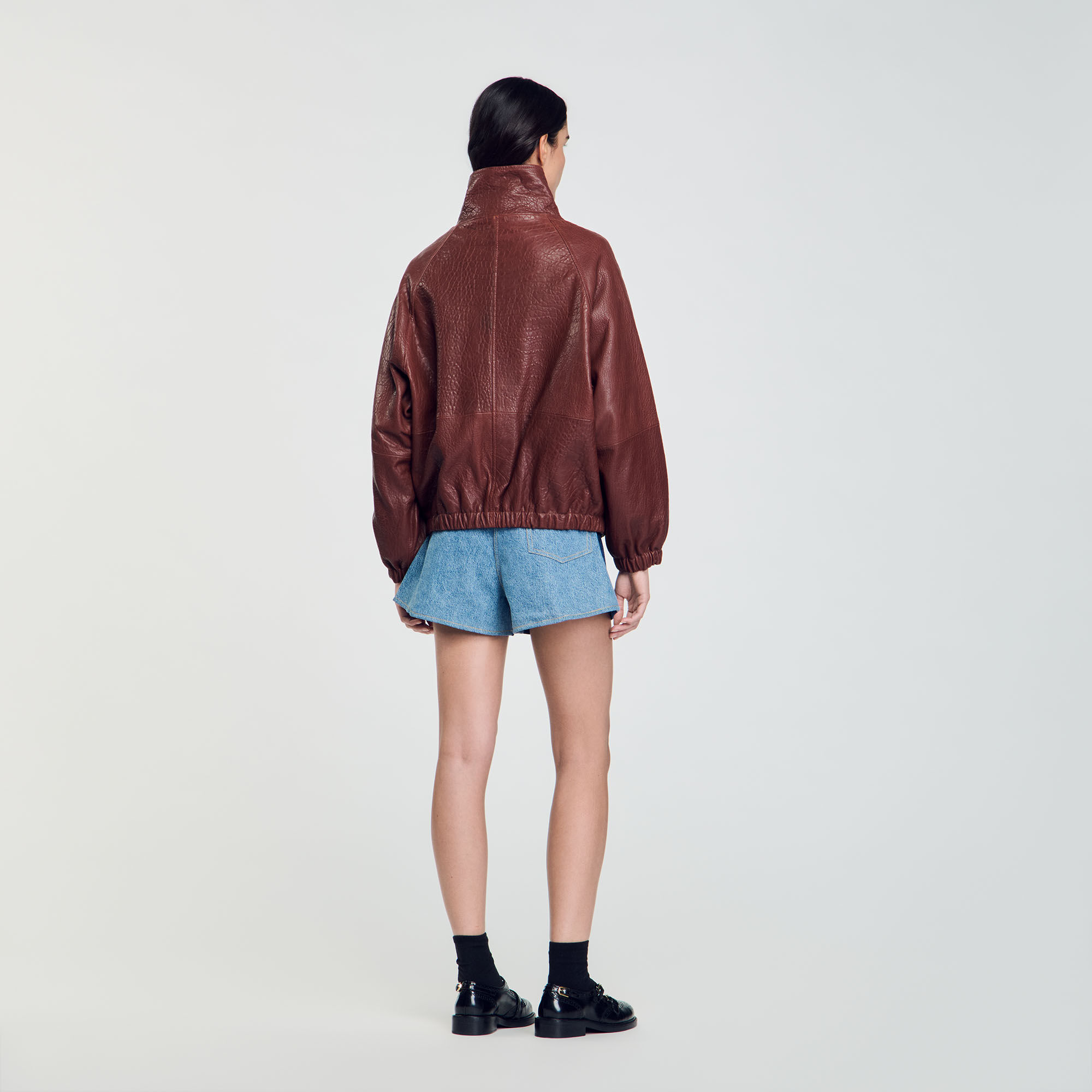 Blouson en cuir oversize