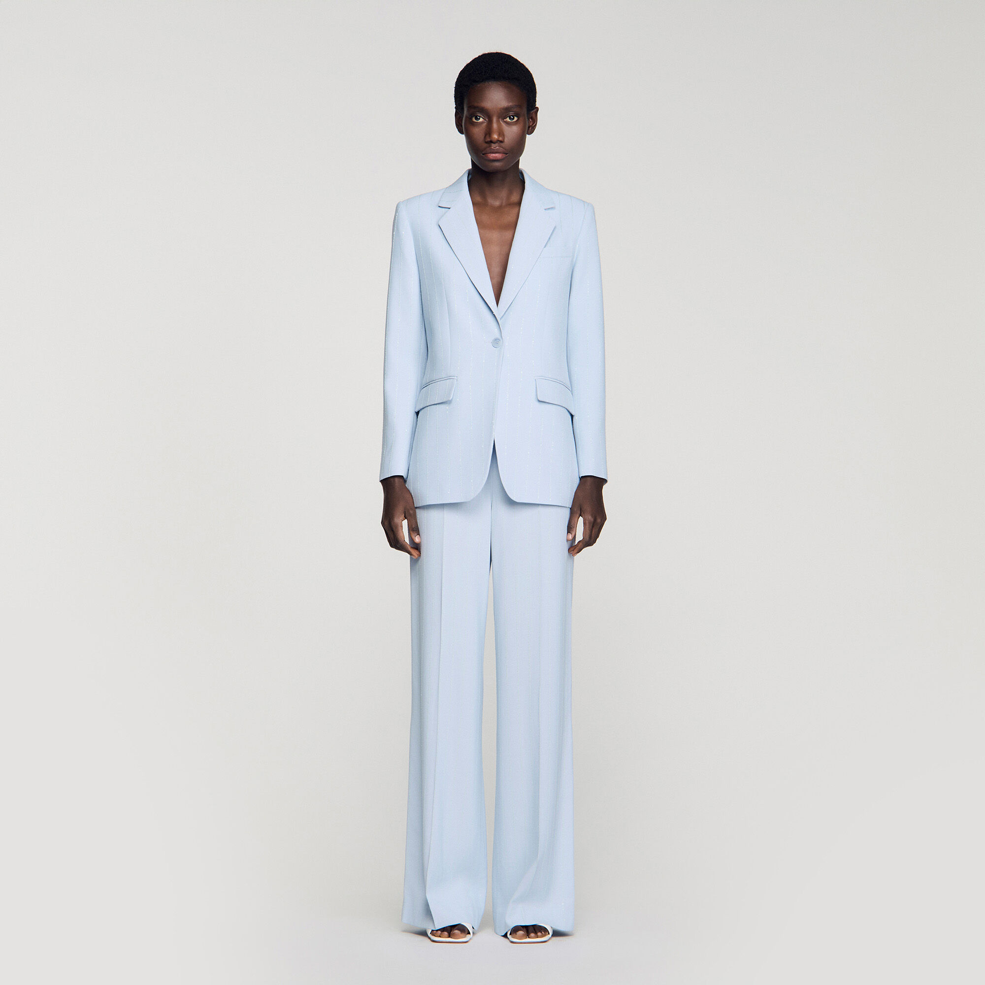Veste de tailleur &agrave; rayures sequins