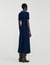 Robe longue maille col denim