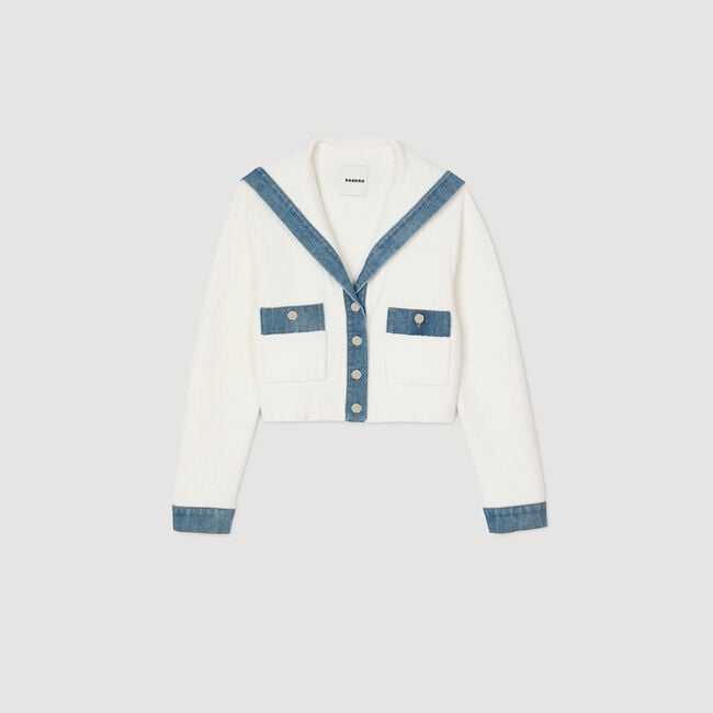 Cardigan à détails denim