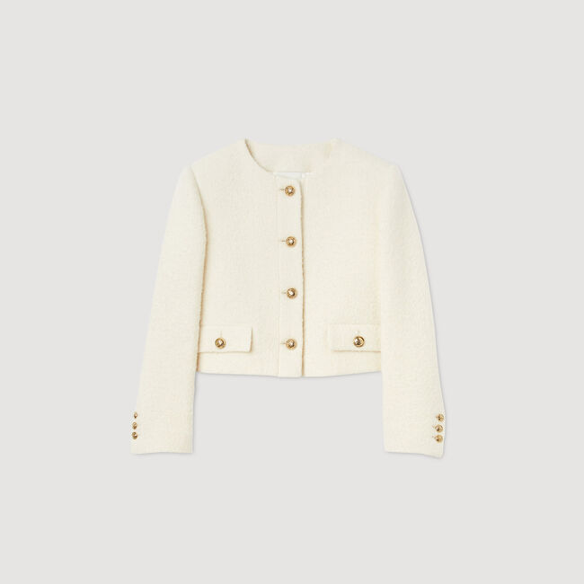 Veste courte en tissu bouclé