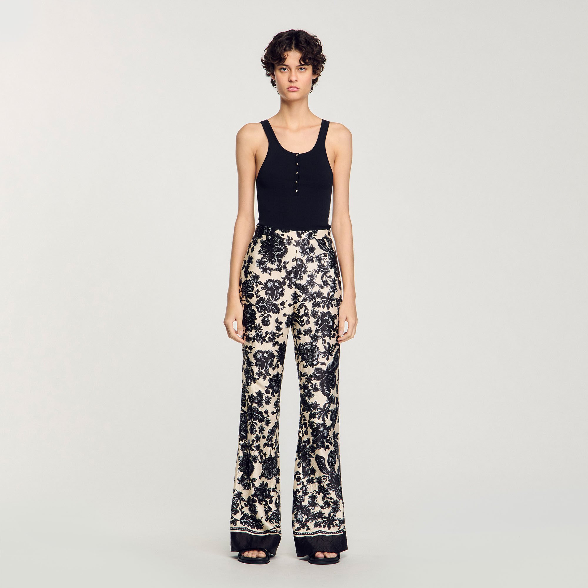 Pantalon à imprimé fleuri hawaïen