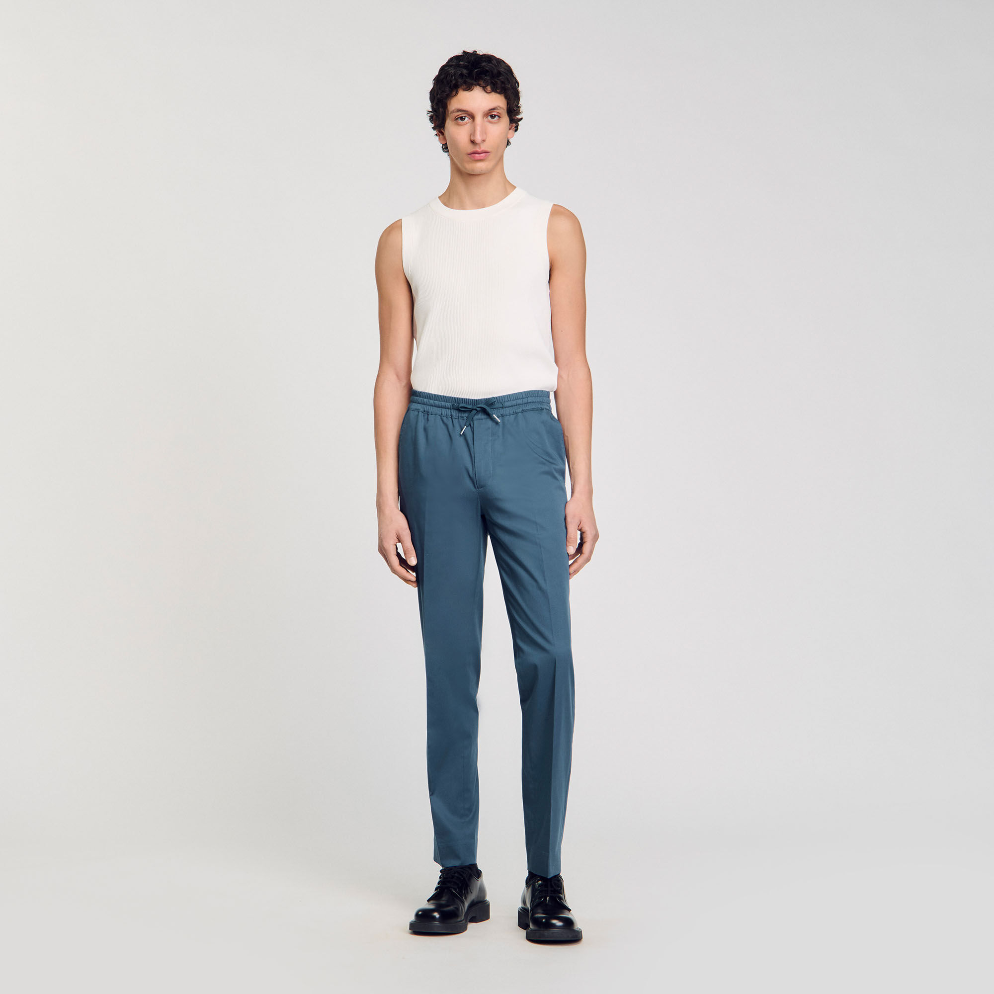 Pantalon droit élastiqué