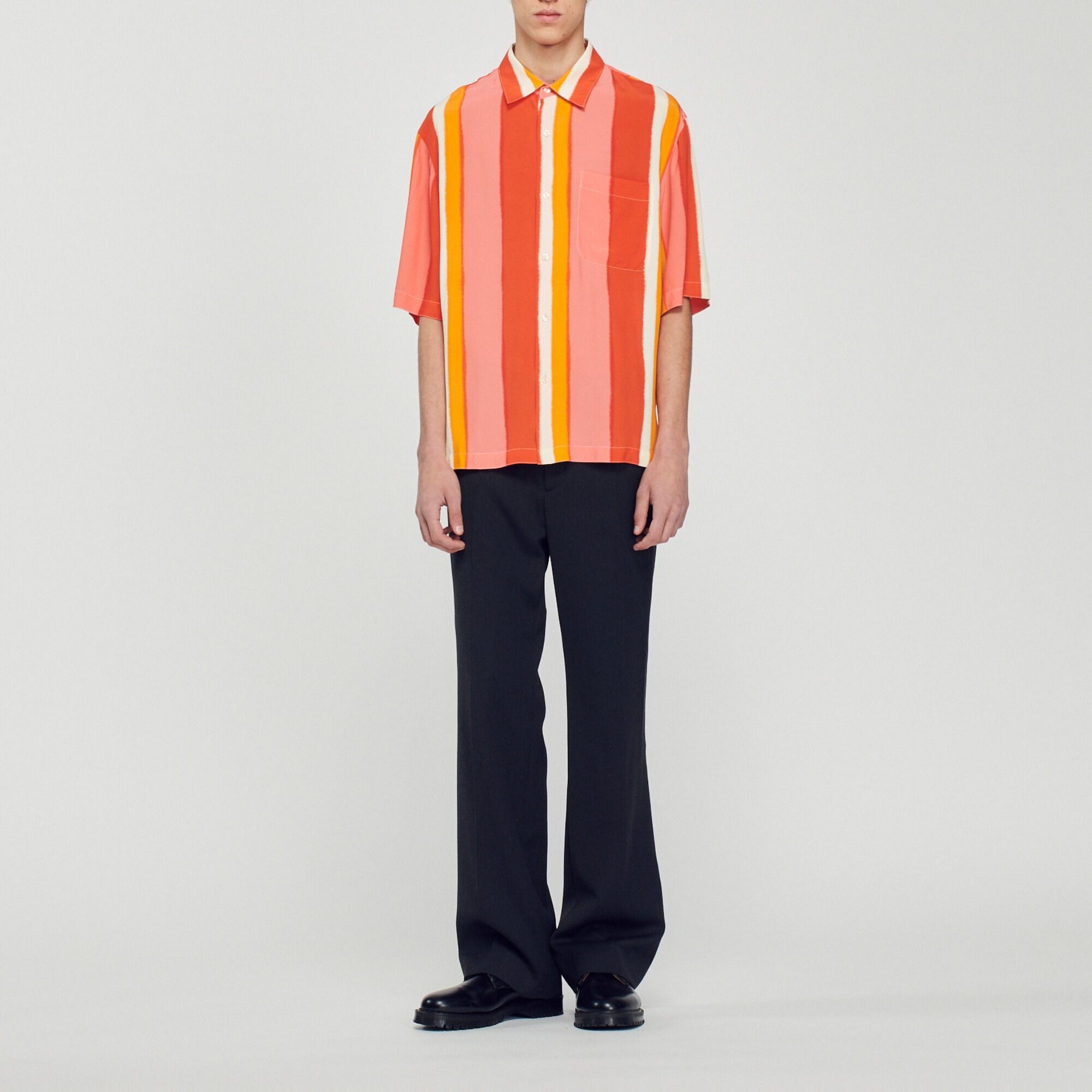 Chemise fluide rayée manches courtes