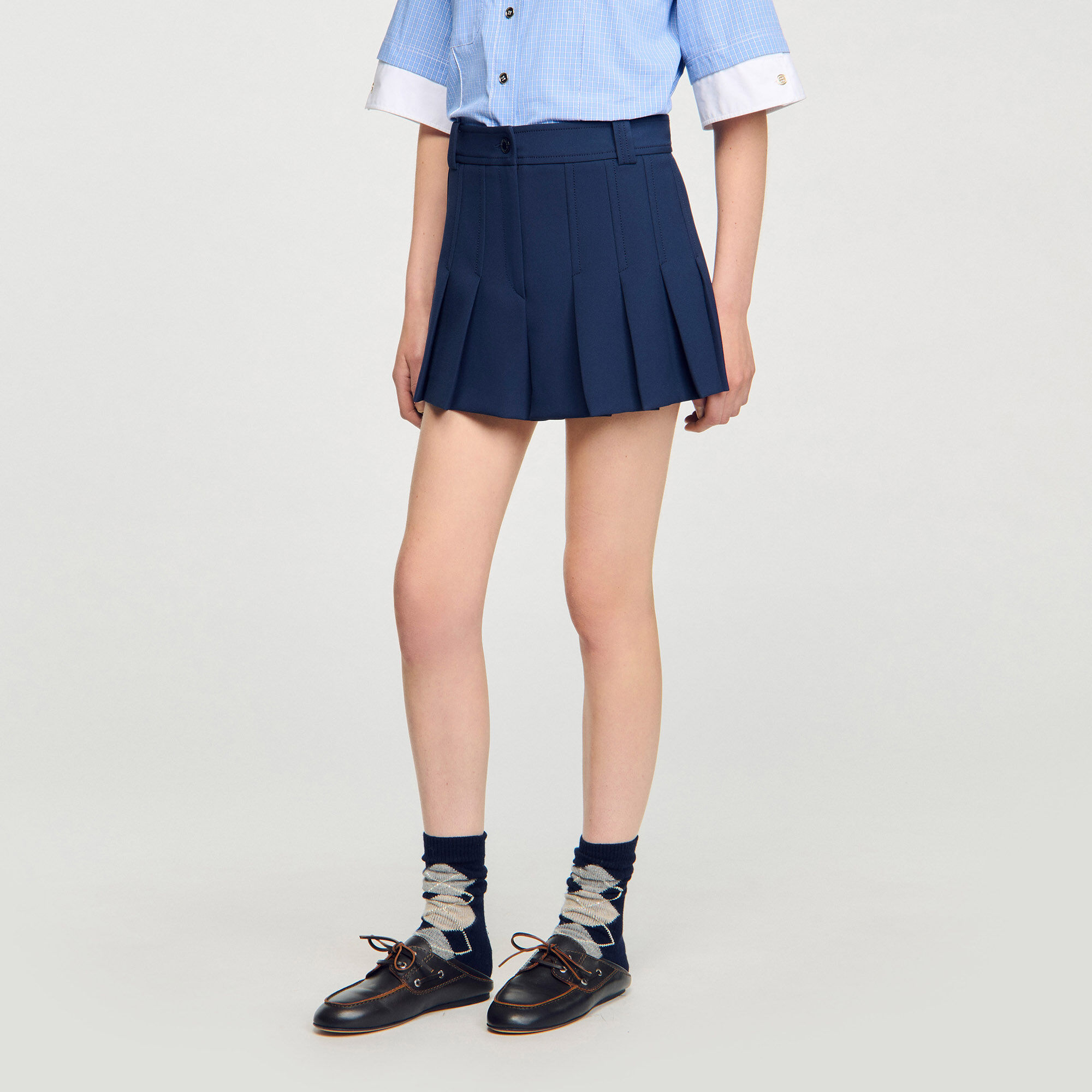 Short de tailleur à plis