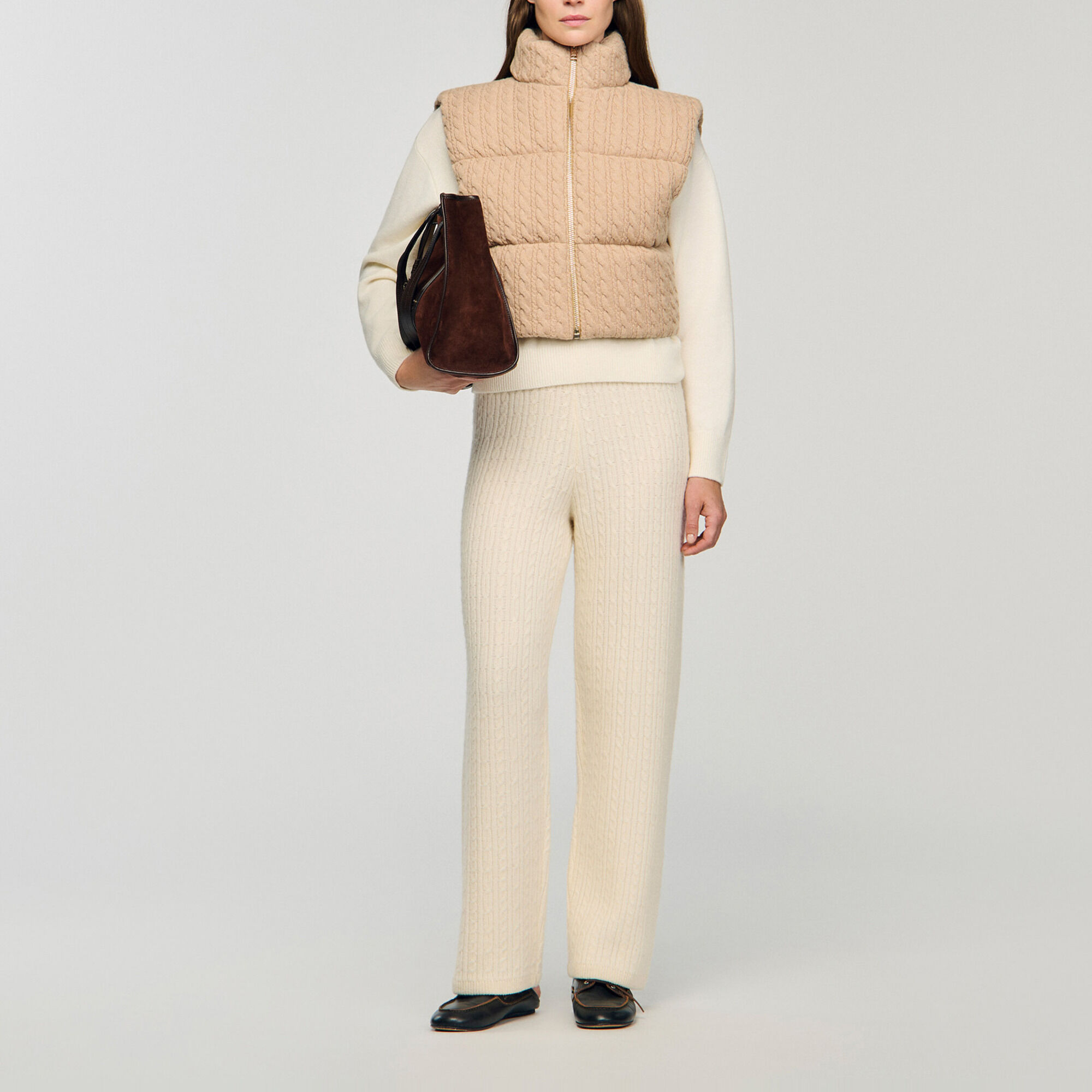 Doudoune courte en laine sans manches  - Femme | Sandro Paris