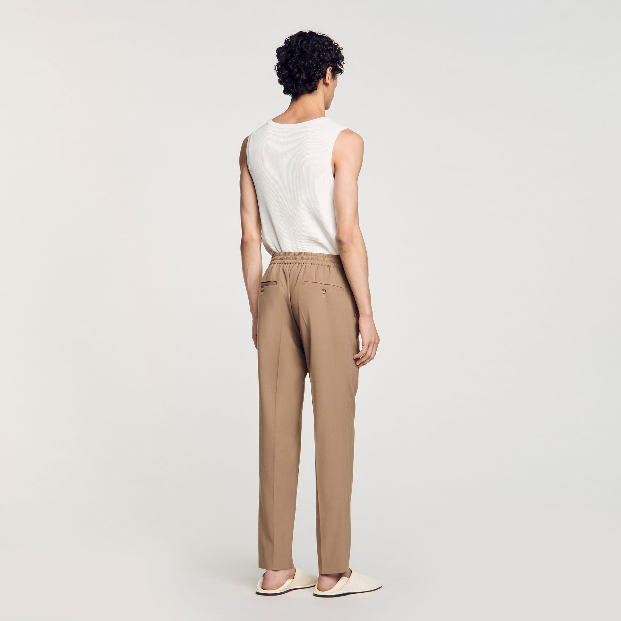 Pantalon droit élastiqué
