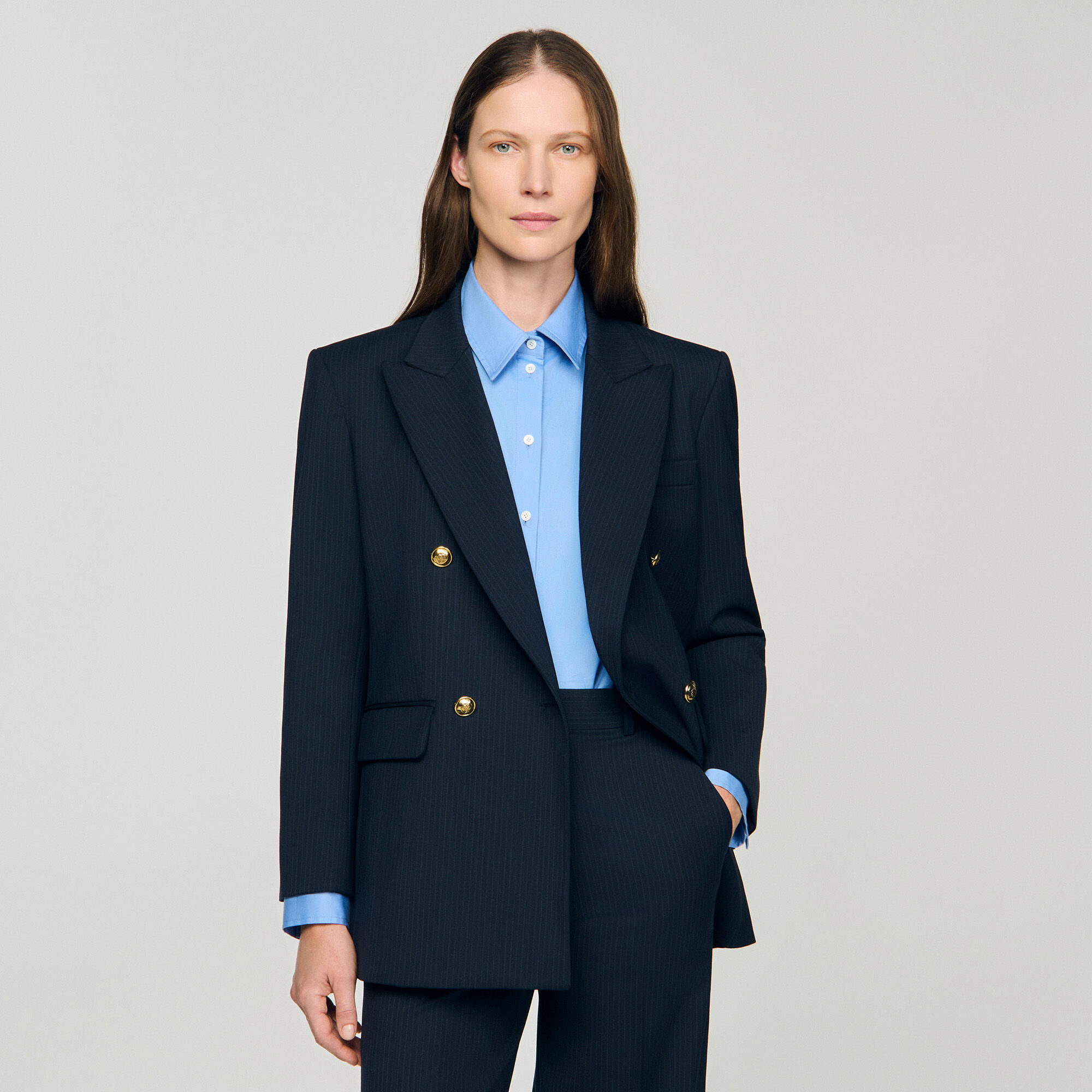 Veste à fines rayures