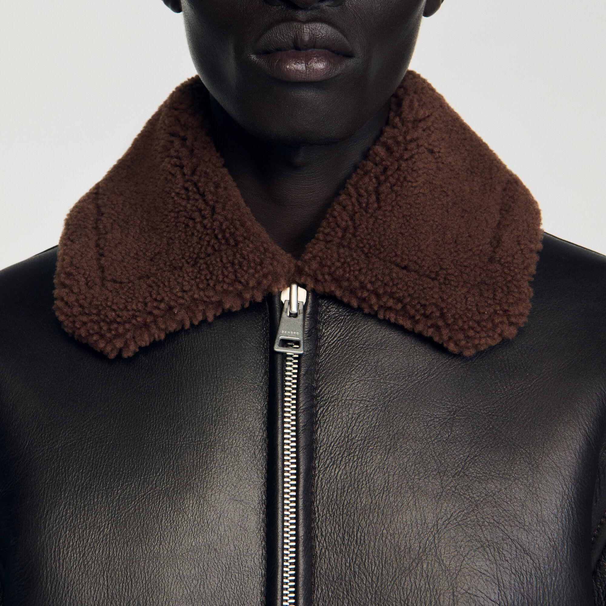 Blouson en cuir retourné