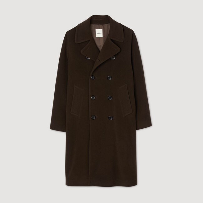 Manteau croisé laine et cachemire