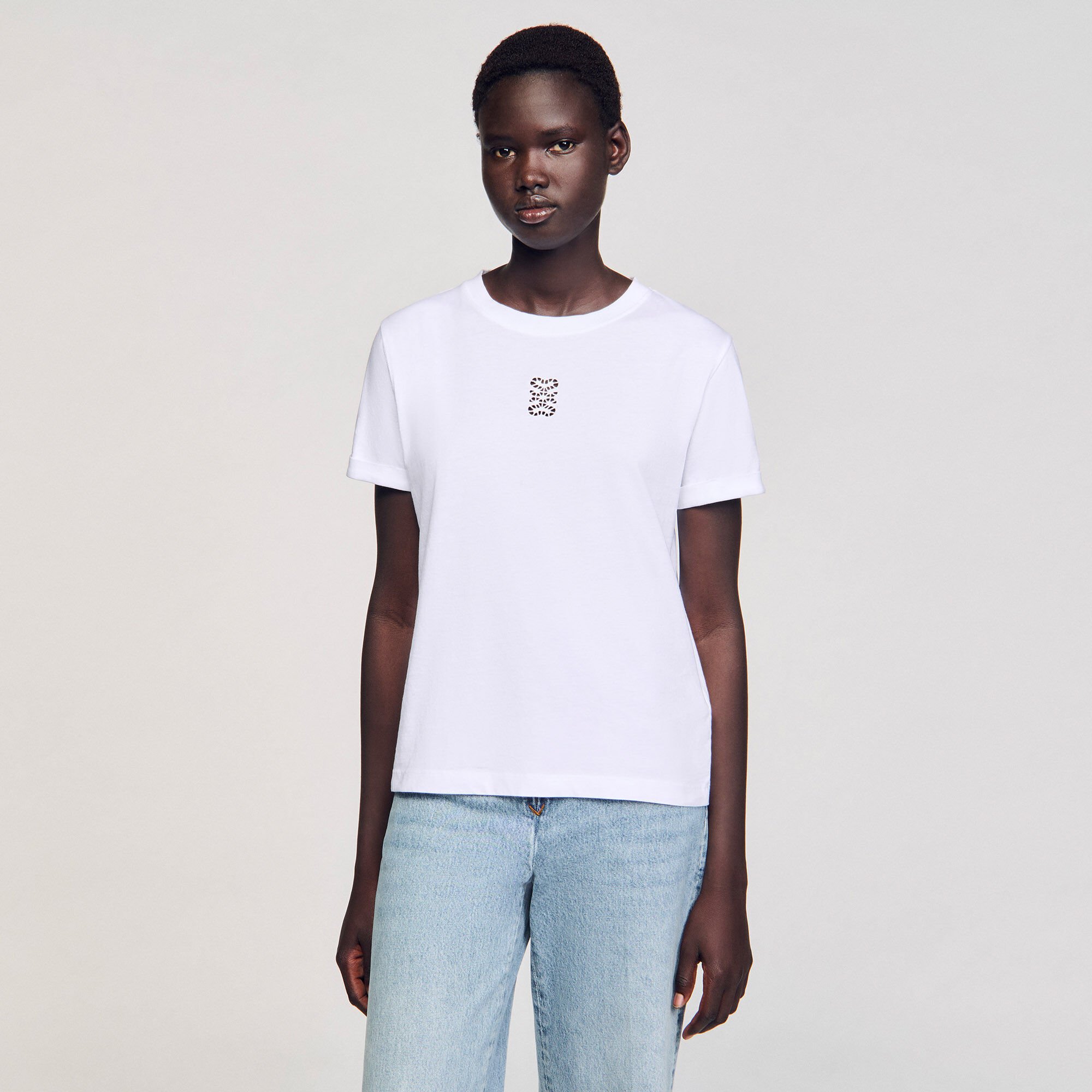 T-shirt en coton à broderie