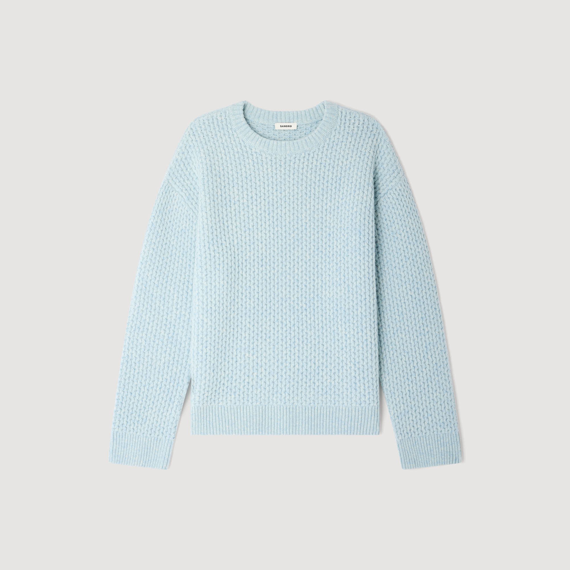 Pull laine point nid d'abeille