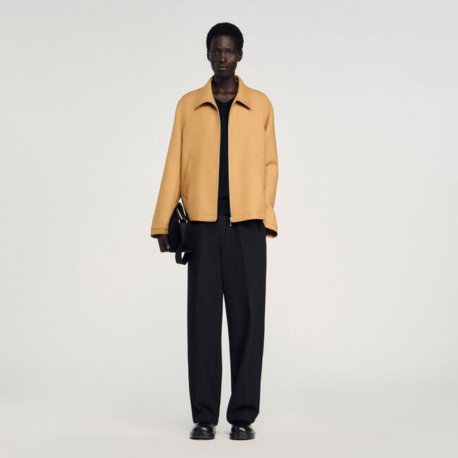 Blouson zippé en laine