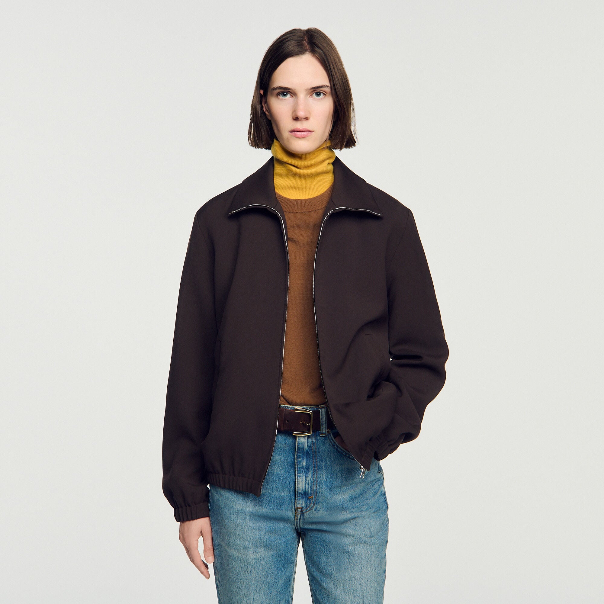 Blouson zipp&eacute; en laine - Mixte | Sandro Paris