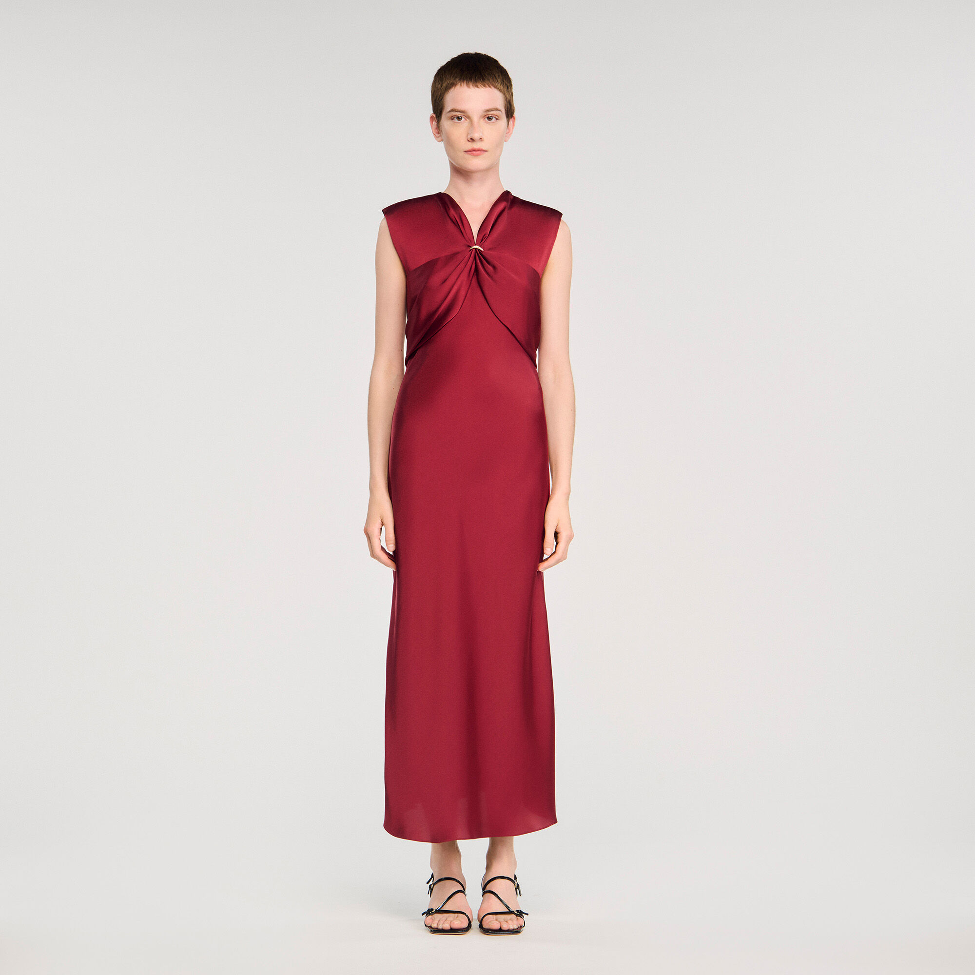Robe longue à col V