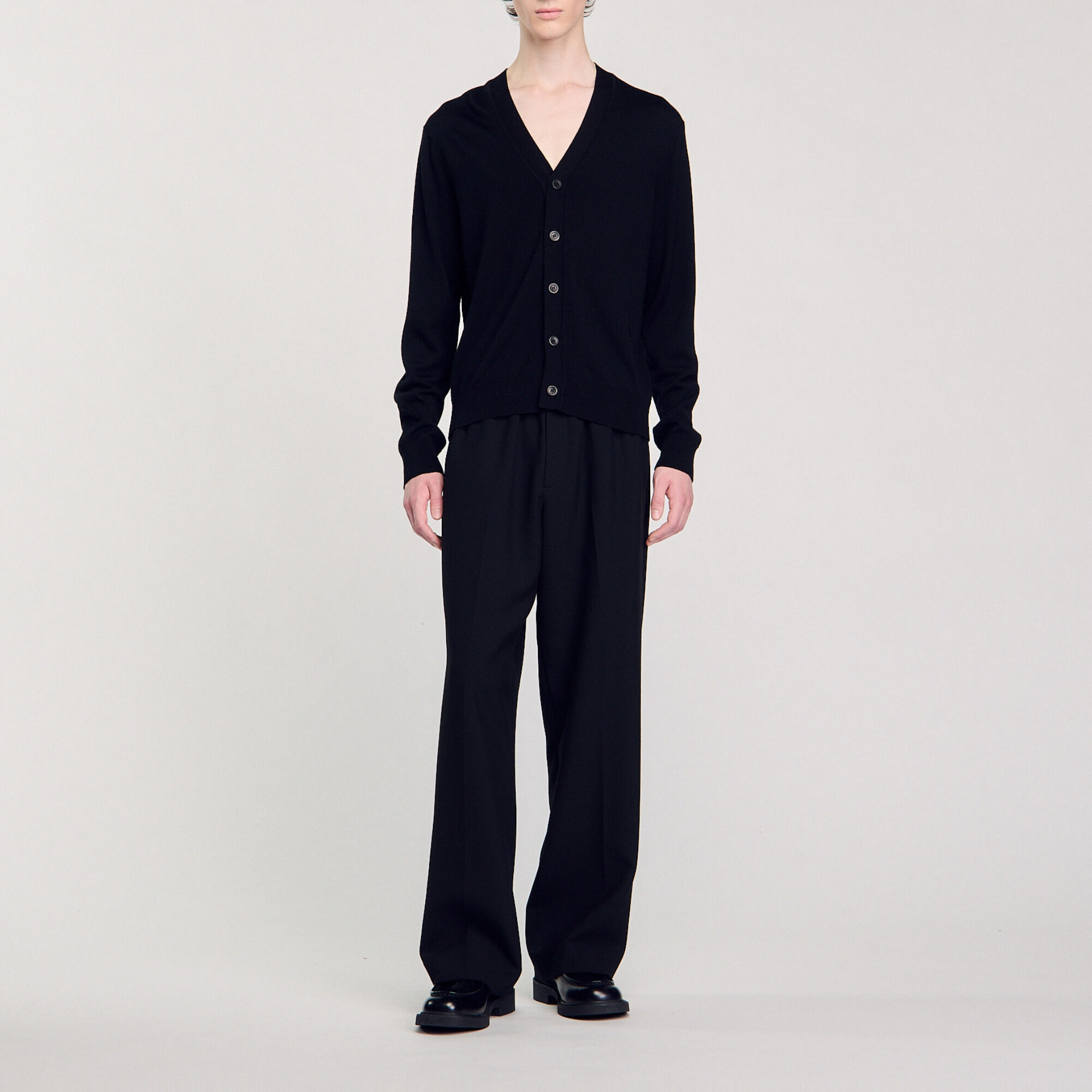 Cardigan d&eacute;tail fleur - Homme | Sandro Paris