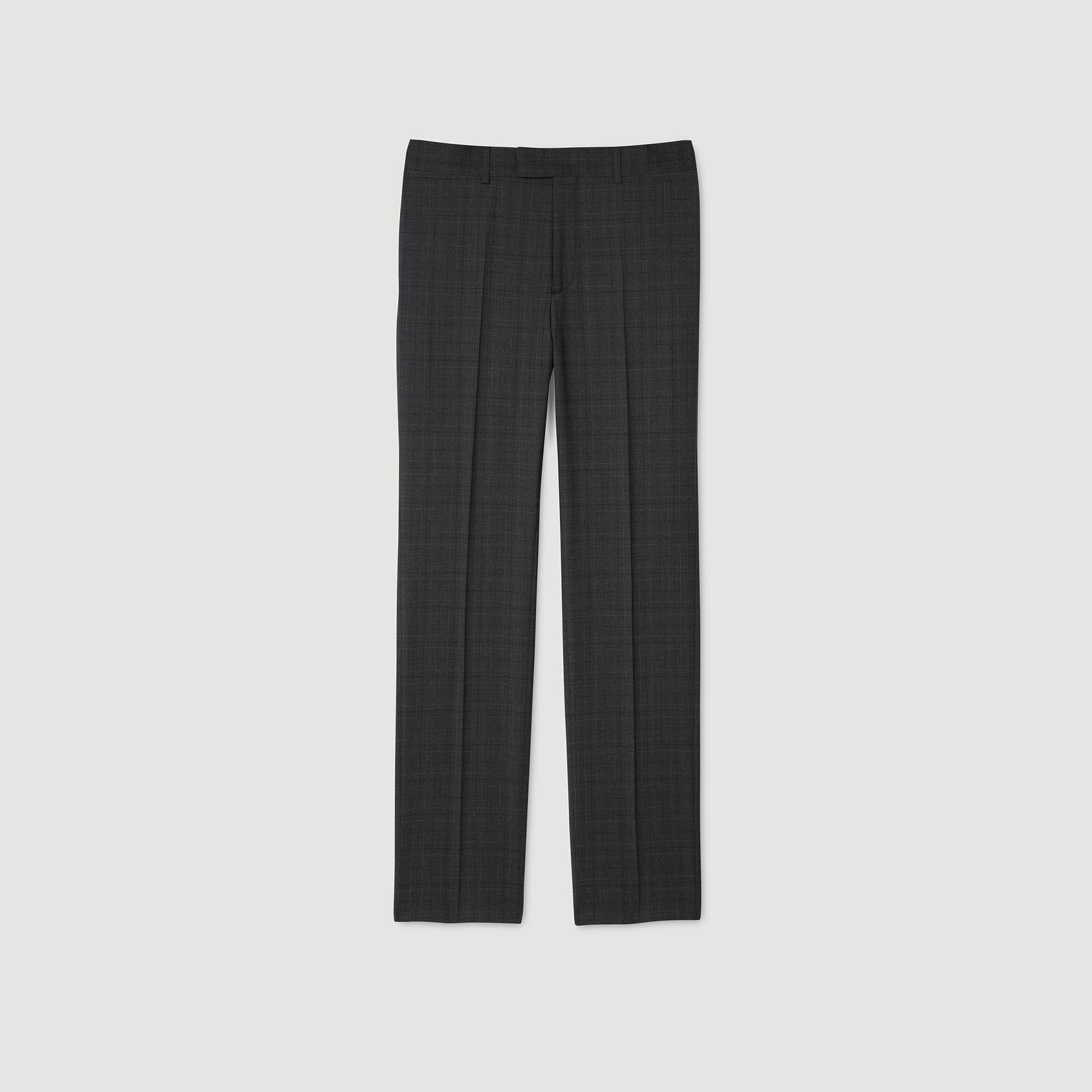 Pantalon en laine à carreaux