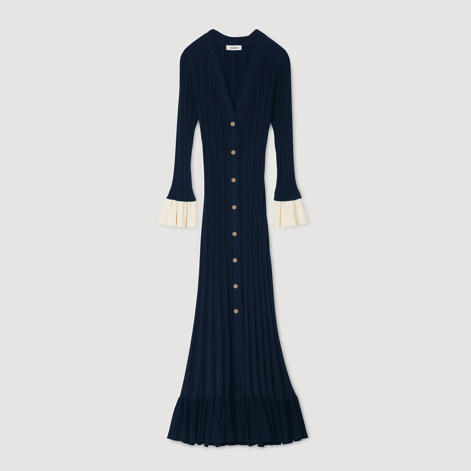 Robe longue en maille bicolore
