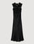 Robe longue satinée strassée