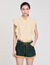 Top col chemise à détails dentelle 