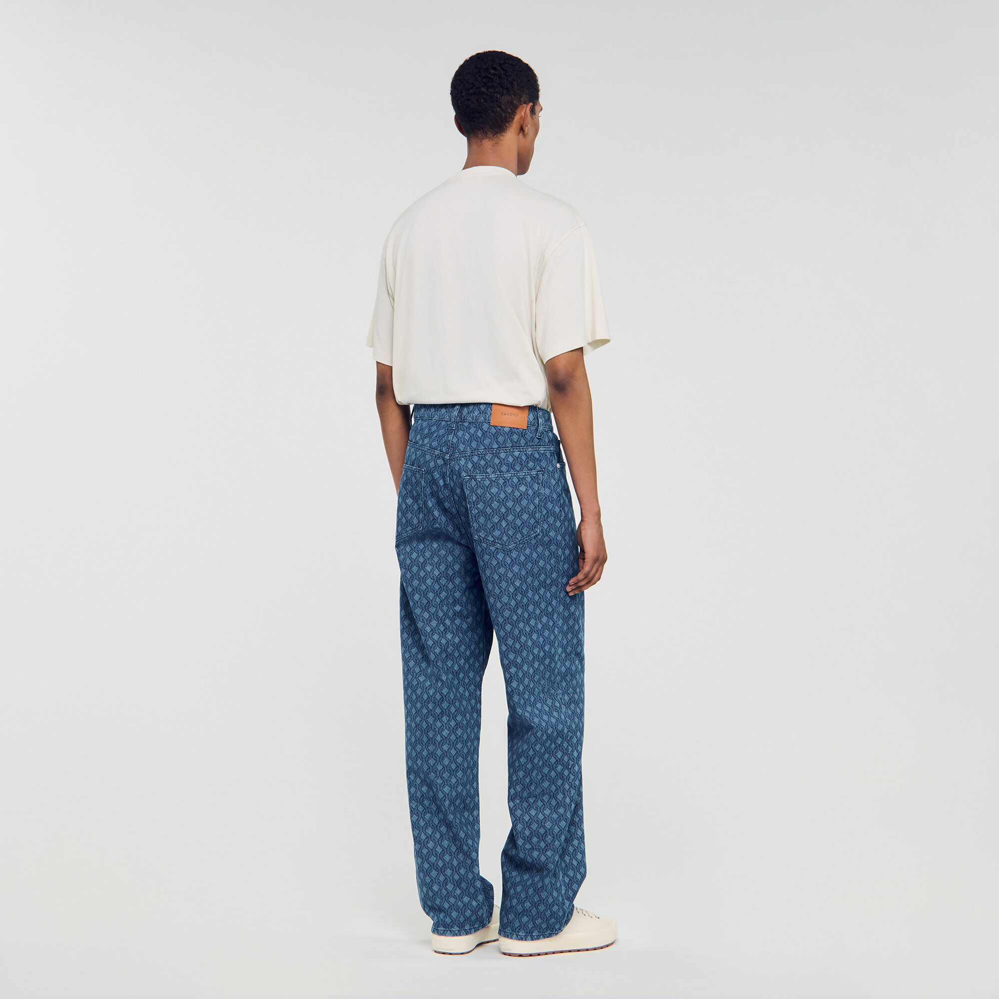 Jean baggy à motif corde