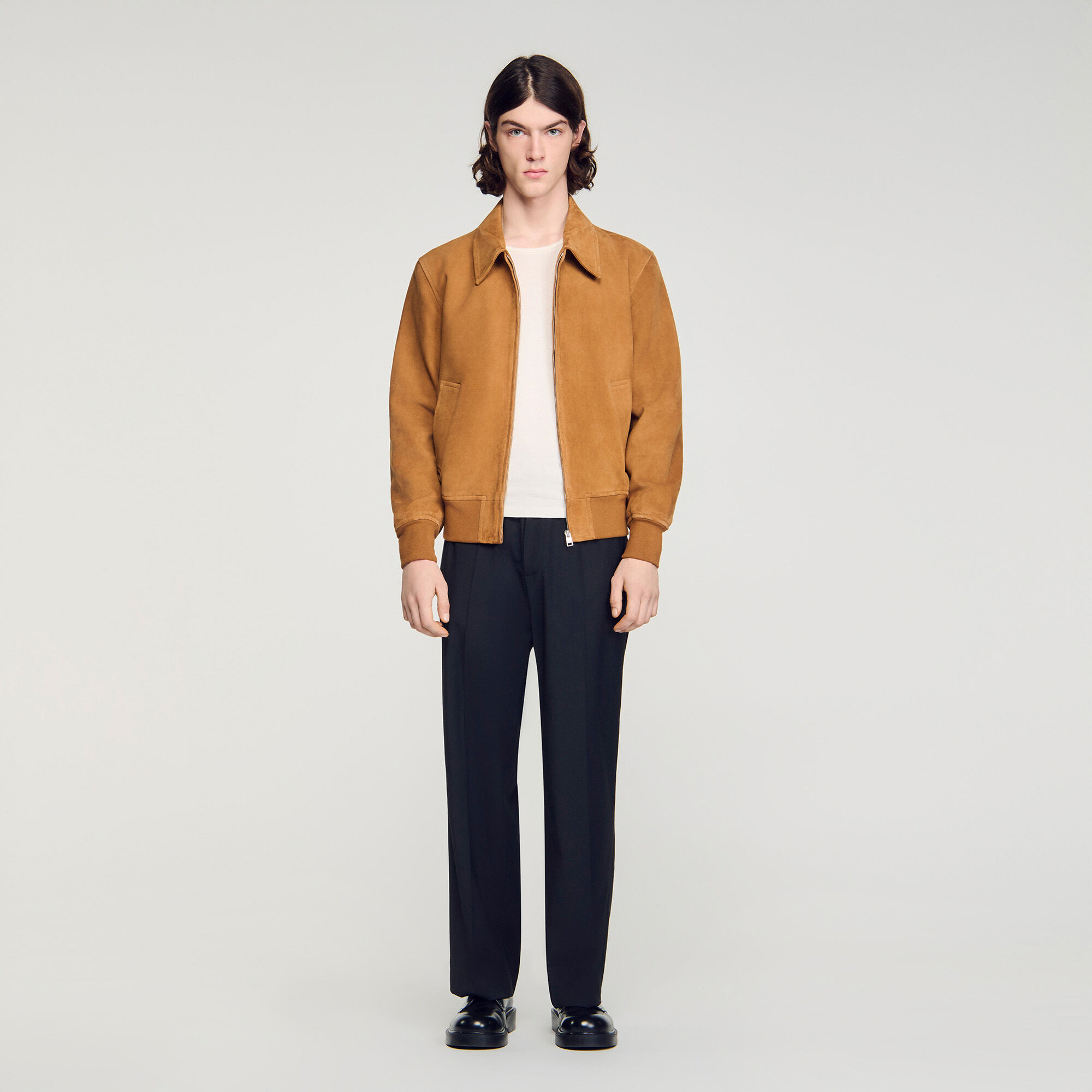 Blouson en cuir de ch&egrave;vre