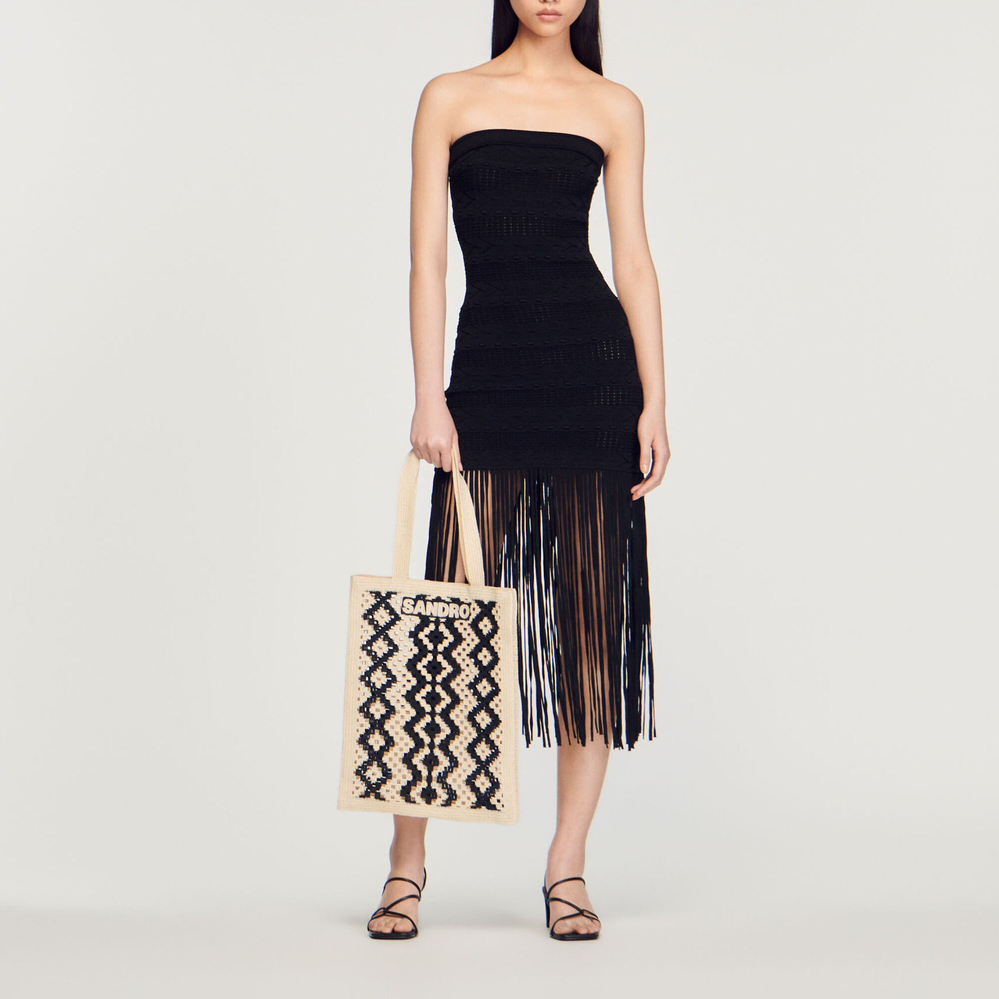Robe bustier frangee