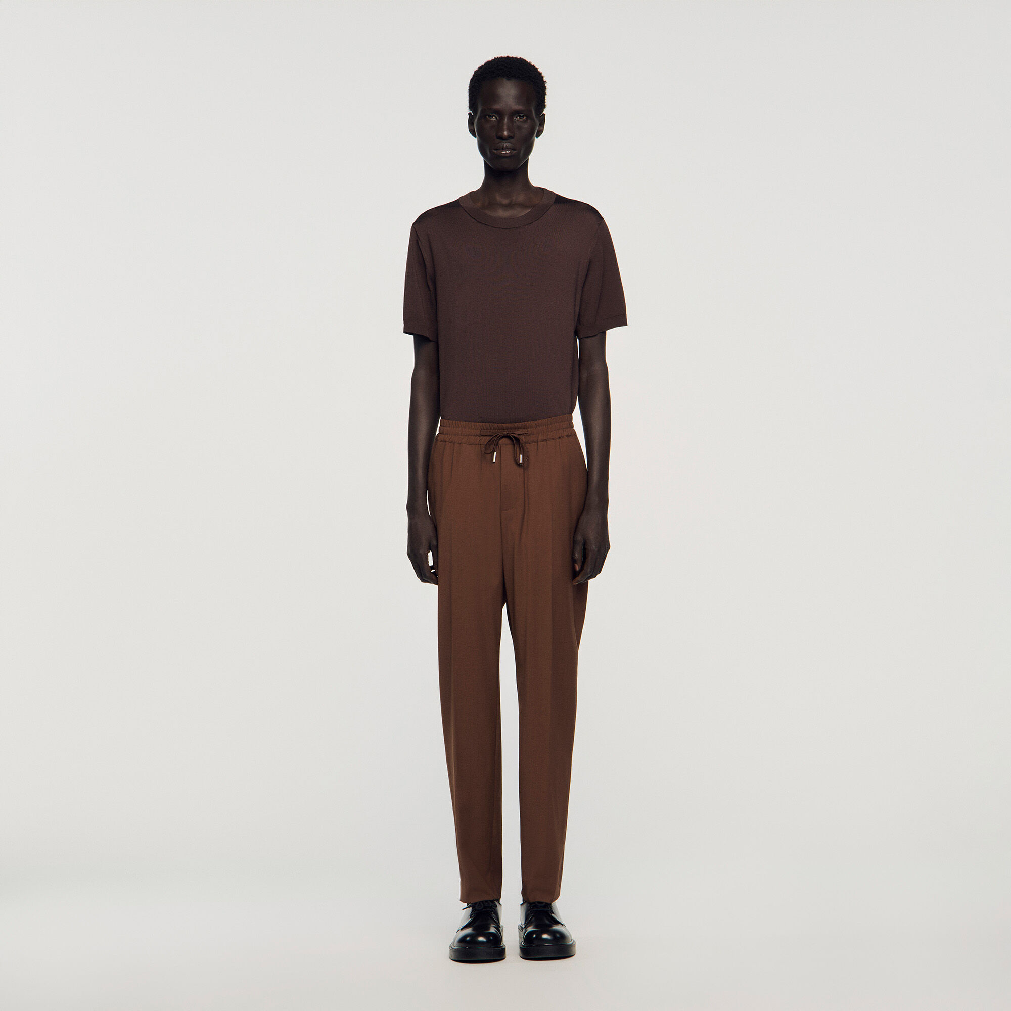 Pantalon &eacute;lastiqu&eacute; en laine