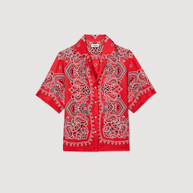 Chemise en soie à imprimé bandana
