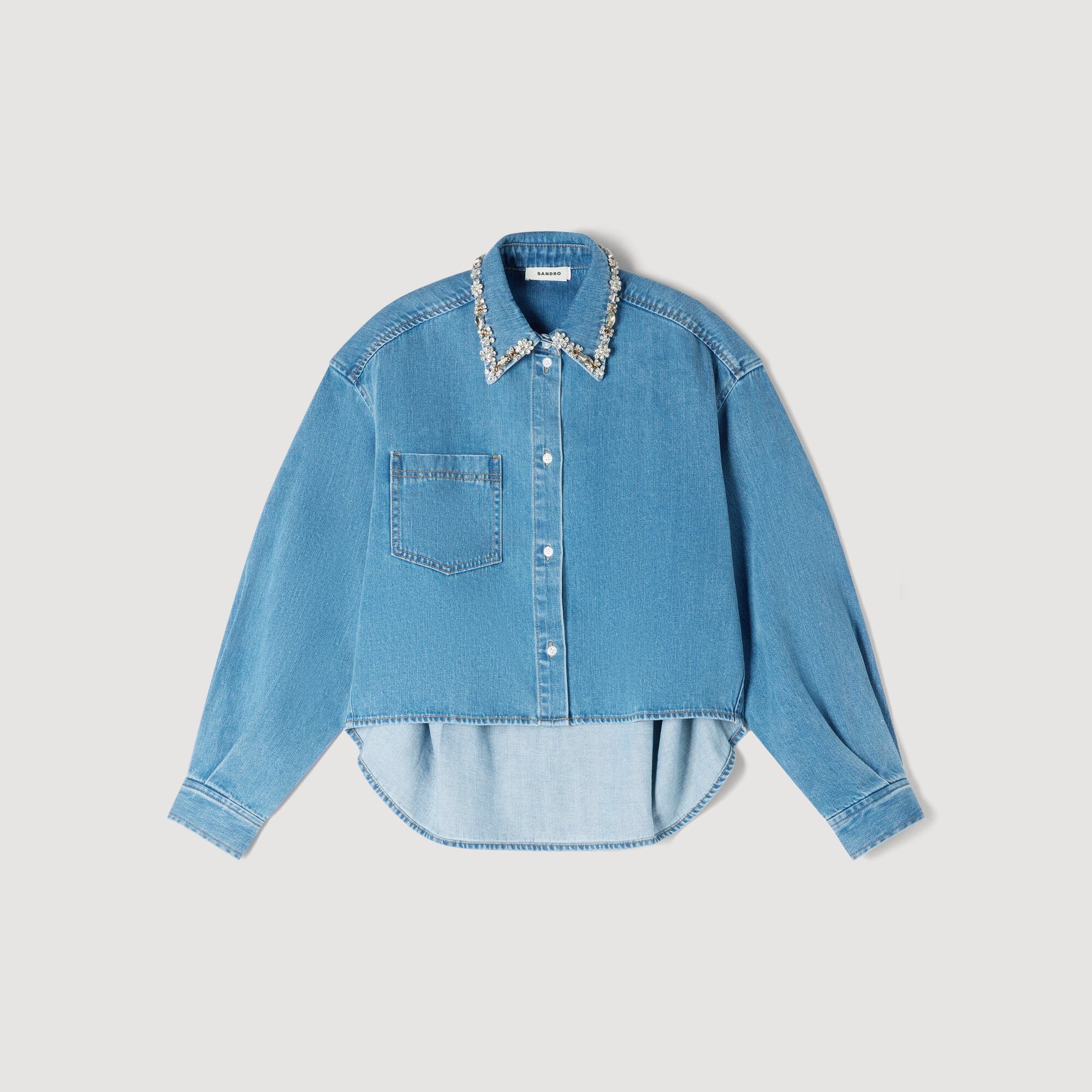 Chemise en jean strassée