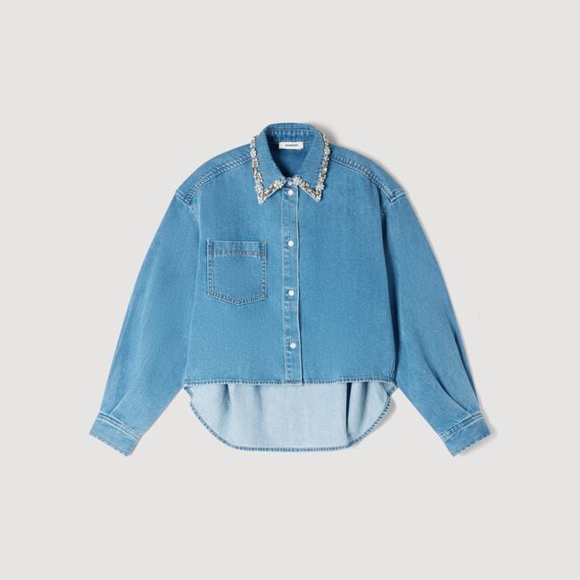 Chemise en jean strassée