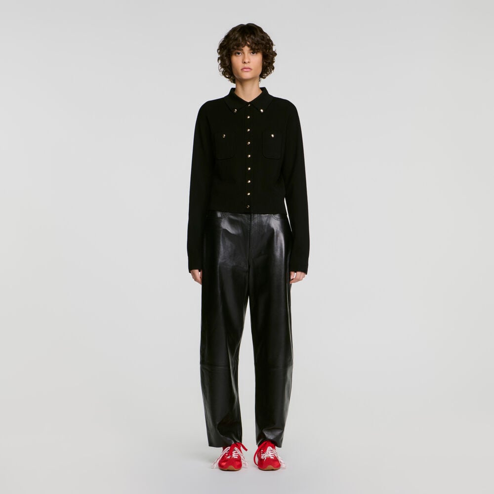 Sandro Cardigan à boutons métalliques – Noir – vue 2