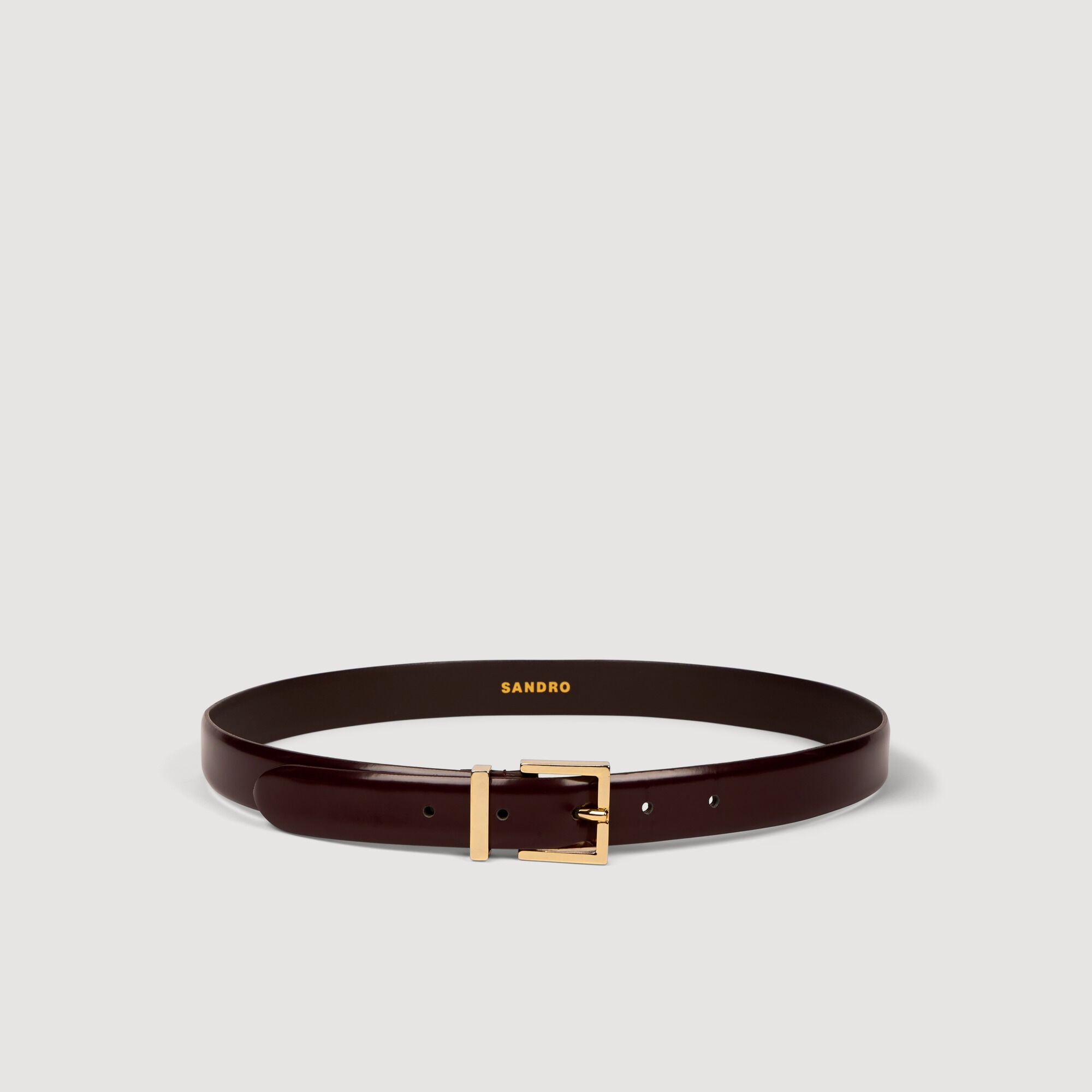 Ceinture en cuir lisse boucle m&eacute;tal