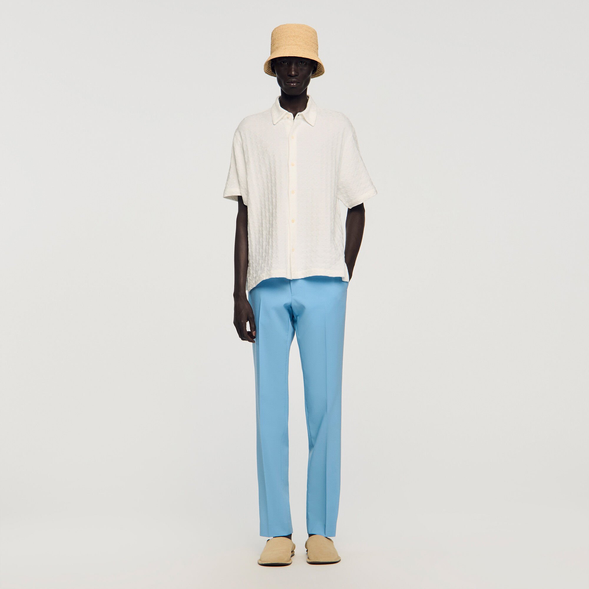 Chemise coton jacquard Square Cross