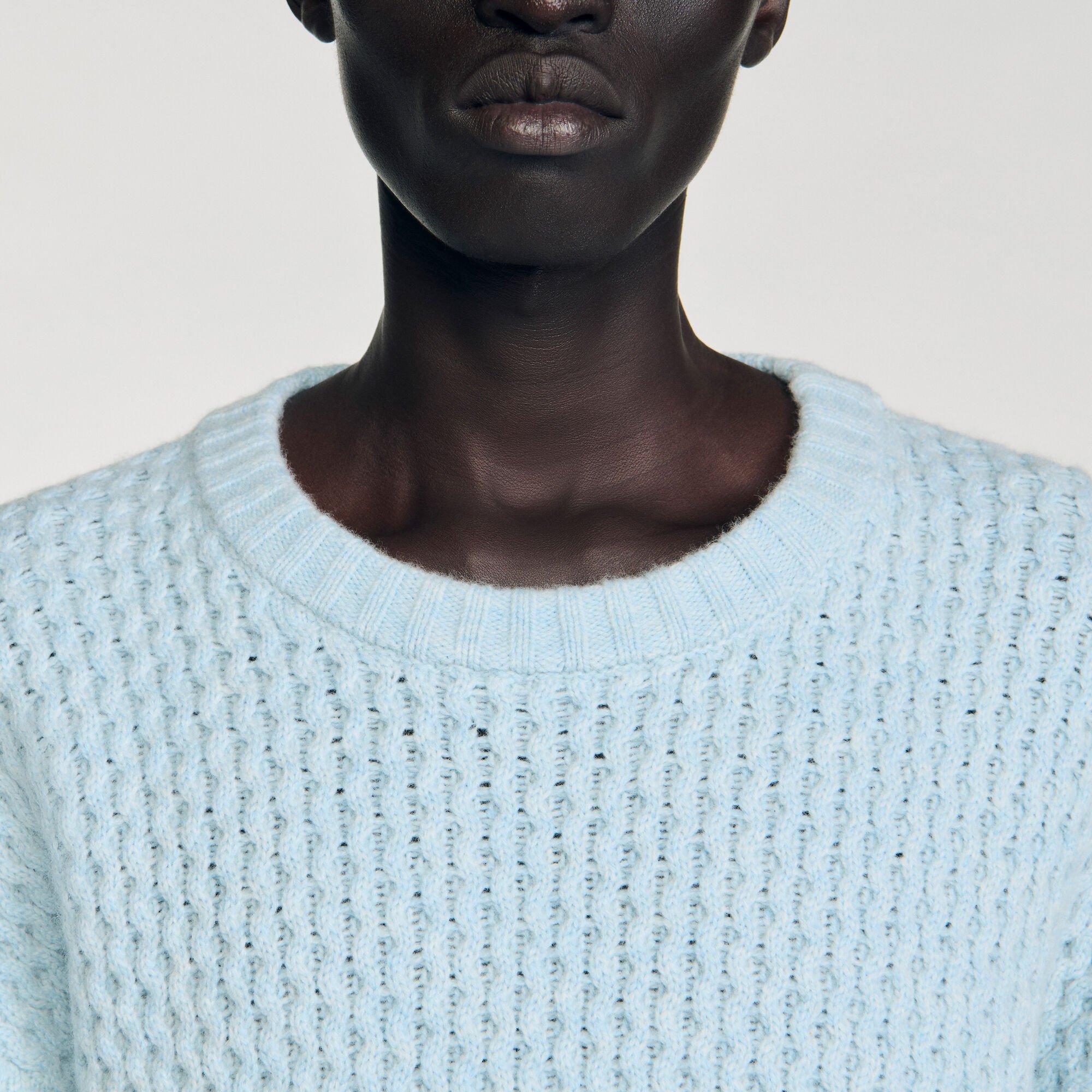 Pull laine point nid d'abeille