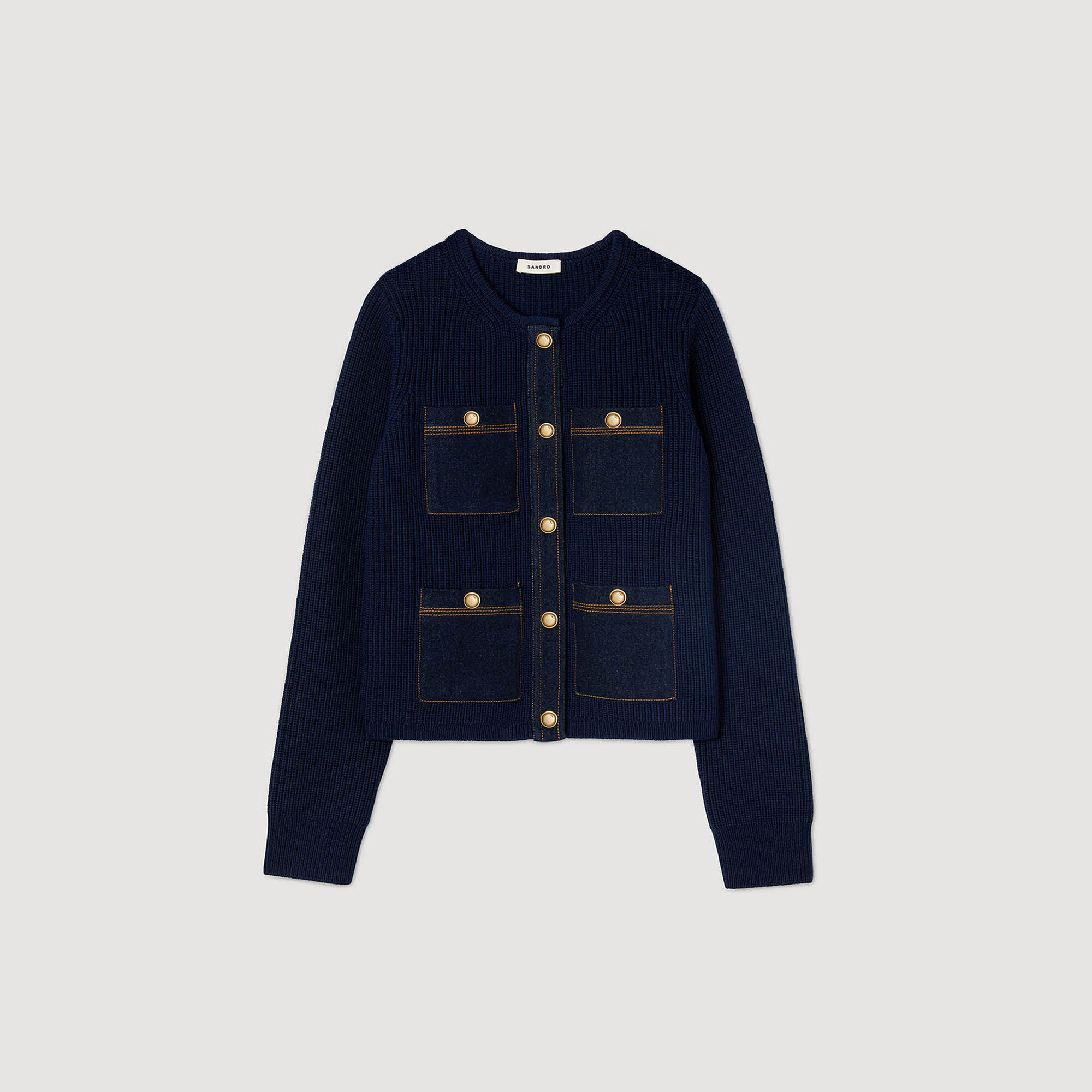Cardigan à détails denim