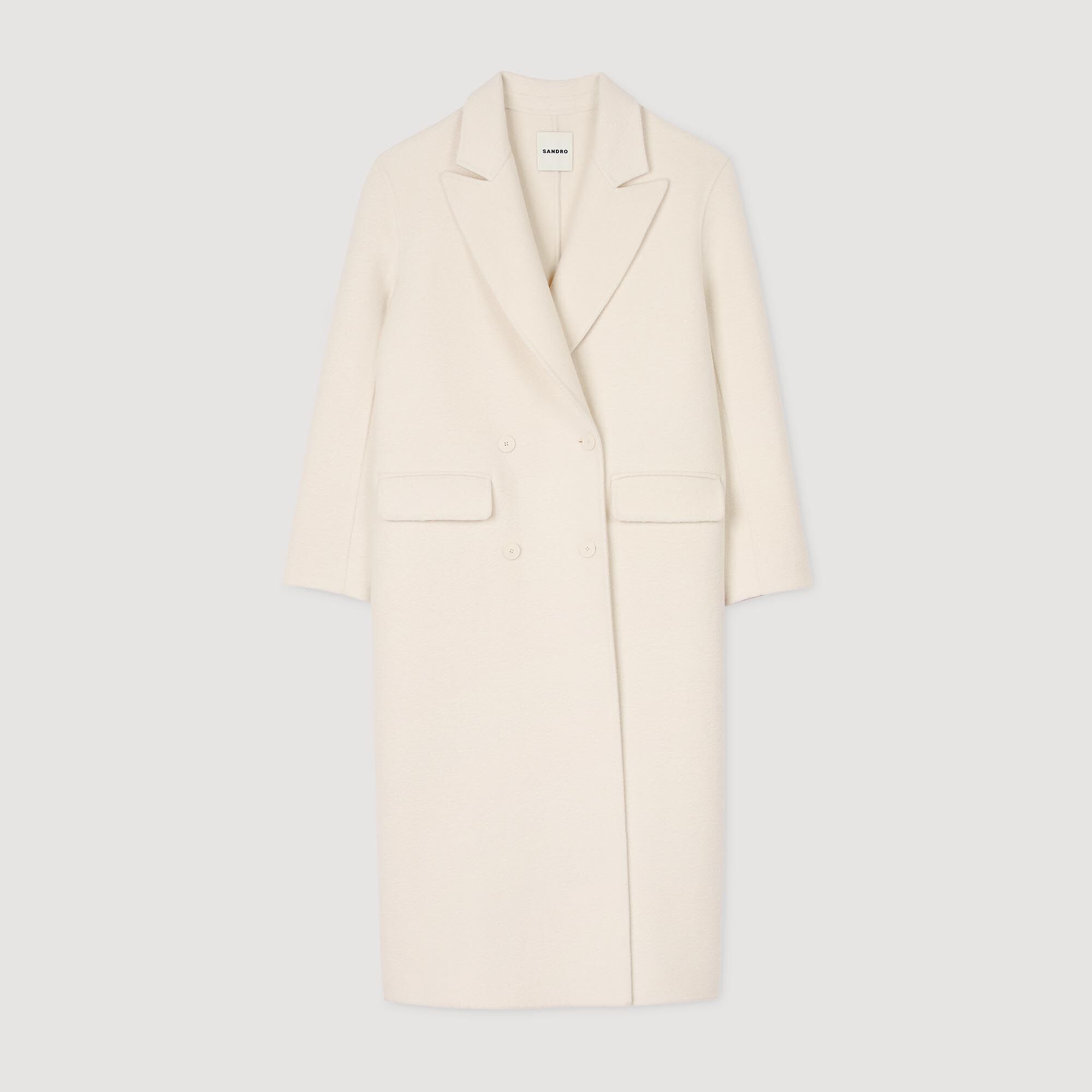 Manteau long en laine mélangée