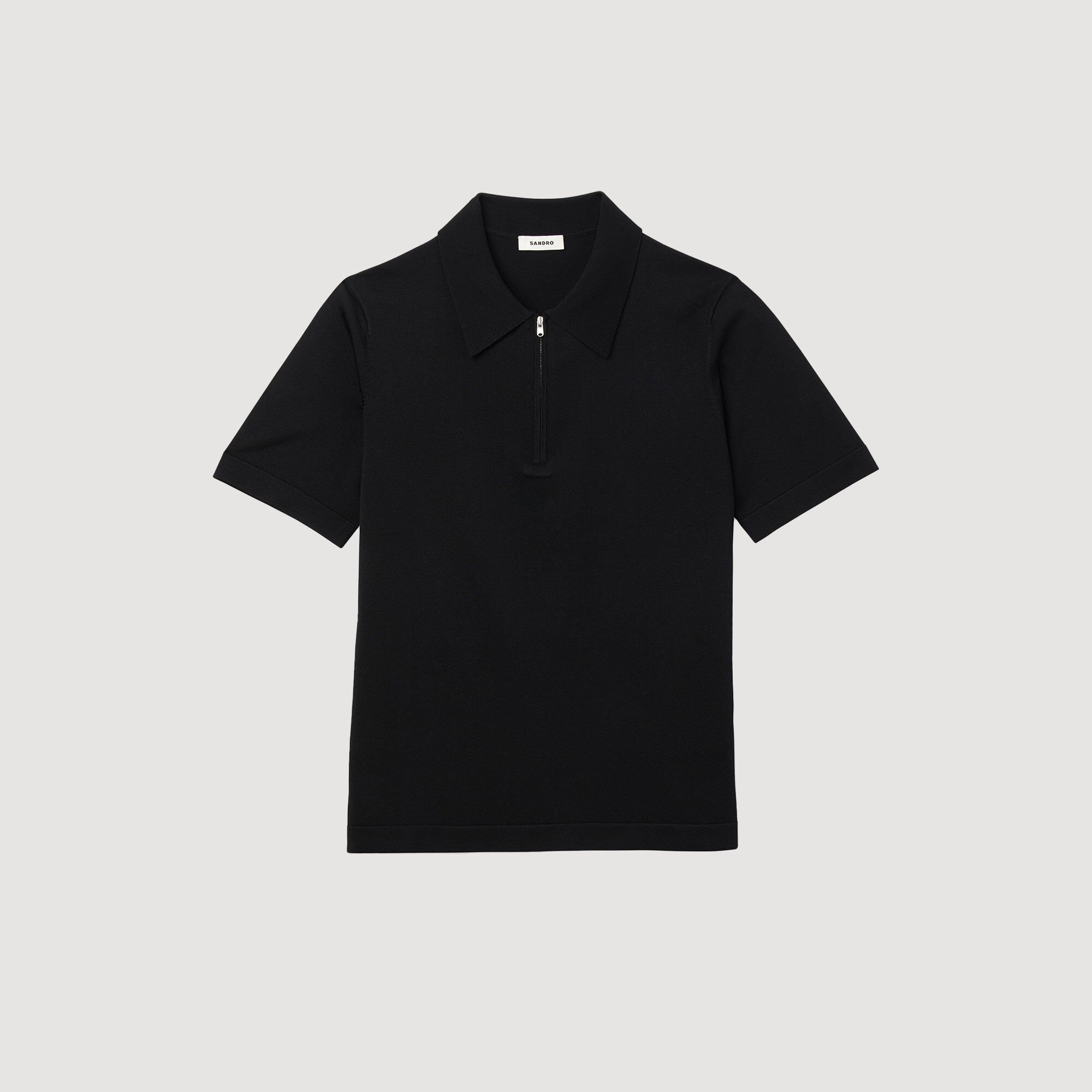 Polo en maille à col zippé